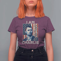 Stand With Charlie T Shirt For Women Patriotic Free Speech We The People American Flag Graphic - Wonder Print Shop