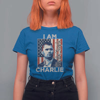 Stand With Charlie T Shirt For Women Patriotic Free Speech We The People American Flag Graphic - Wonder Print Shop