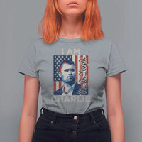 Stand With Charlie T Shirt For Women Patriotic Free Speech We The People American Flag Graphic - Wonder Print Shop