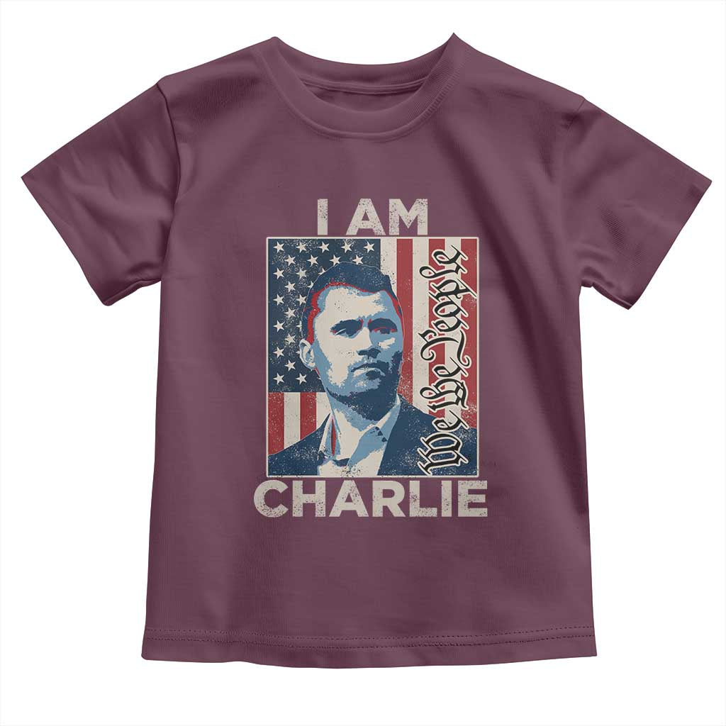 Stand With Charlie Toddler T Shirt Patriotic Free Speech We The People American Flag Graphic - Wonder Print Shop