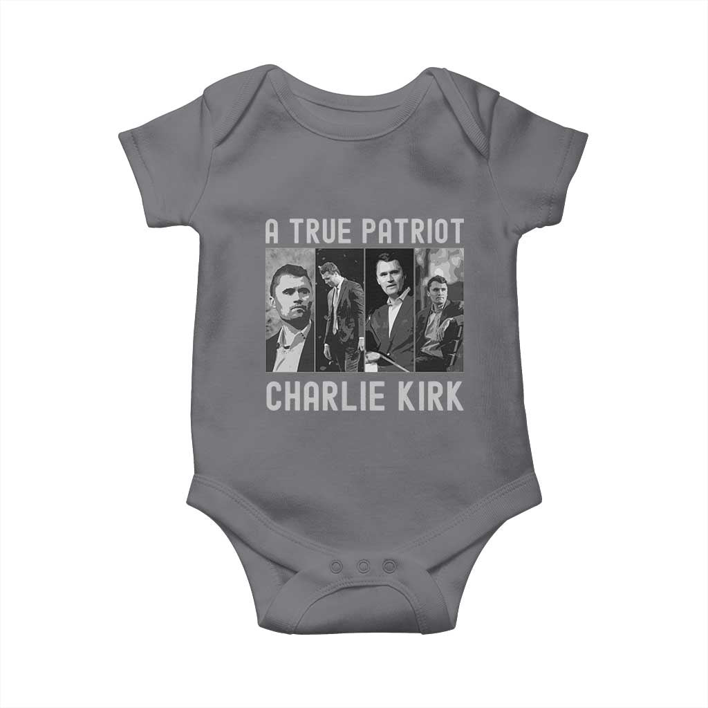 Charlie Kirk Tribute Baby Onesie A True Patriot Conservative Memorial - Wonder Print Shop