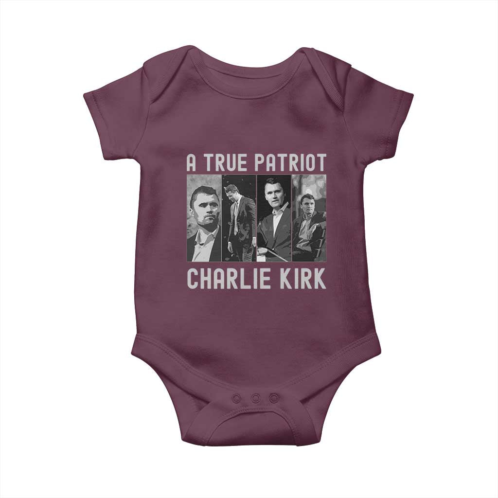 Charlie Kirk Tribute Baby Onesie A True Patriot Conservative Memorial - Wonder Print Shop