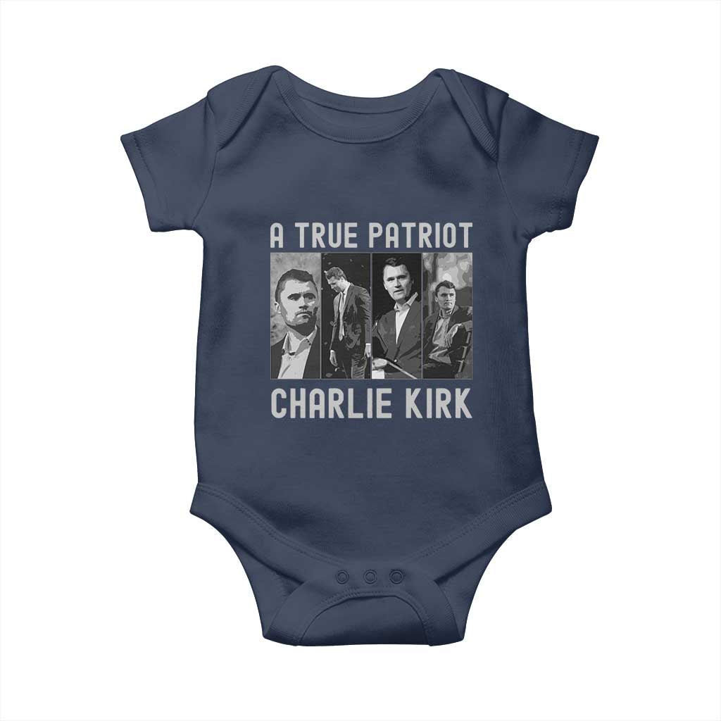 Charlie Kirk Tribute Baby Onesie A True Patriot Conservative Memorial - Wonder Print Shop