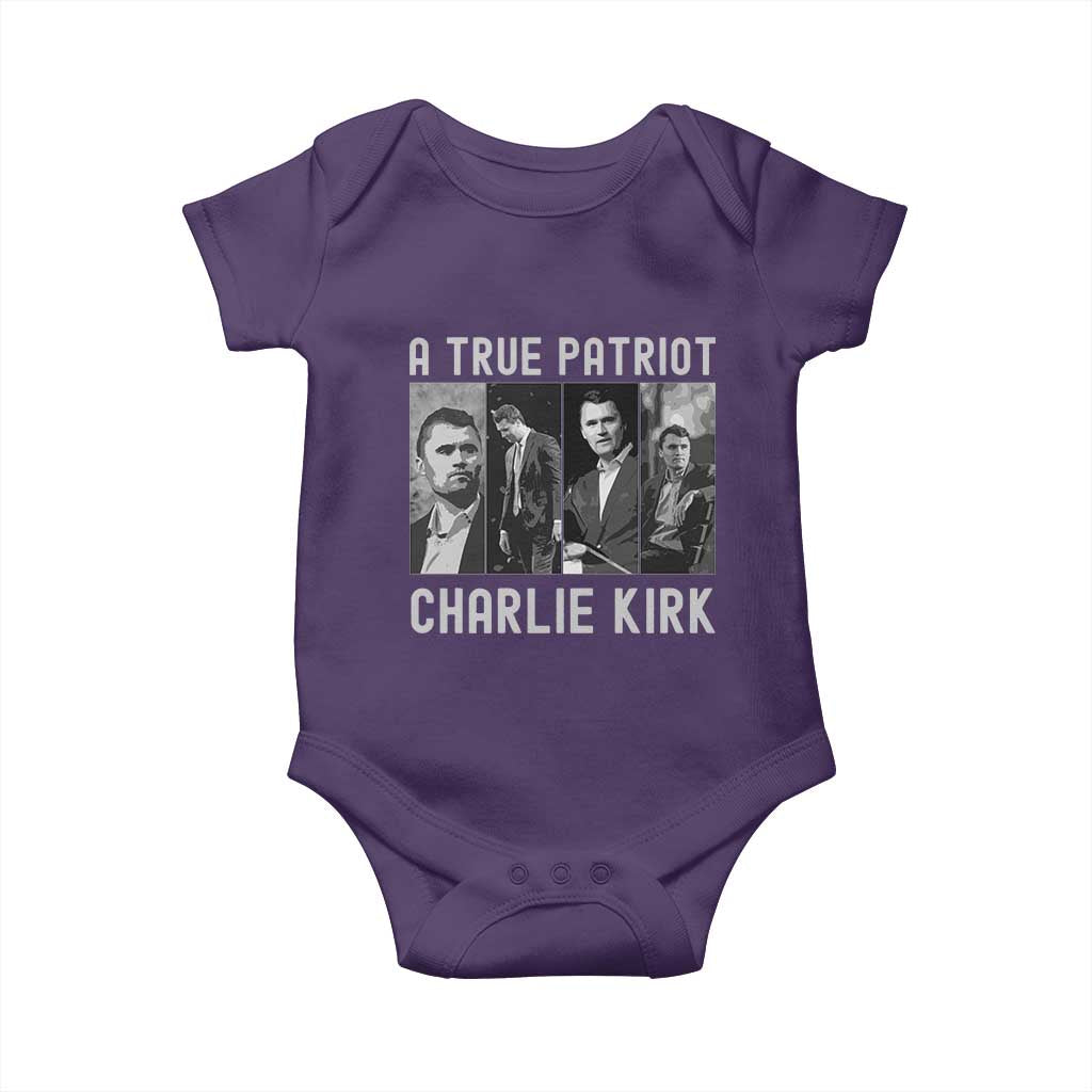 Charlie Kirk Tribute Baby Onesie A True Patriot Conservative Memorial - Wonder Print Shop