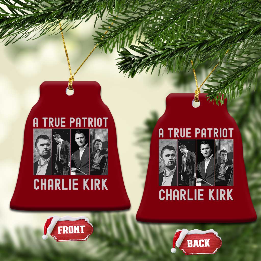 Charlie Kirk Tribute Ceramic Ornament A True Patriot Conservative Memorial - Wonder Print Shop