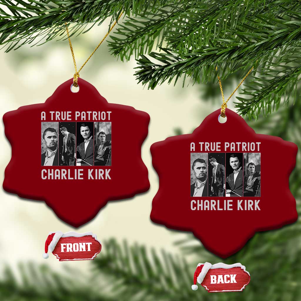 Charlie Kirk Tribute Ceramic Ornament A True Patriot Conservative Memorial - Wonder Print Shop