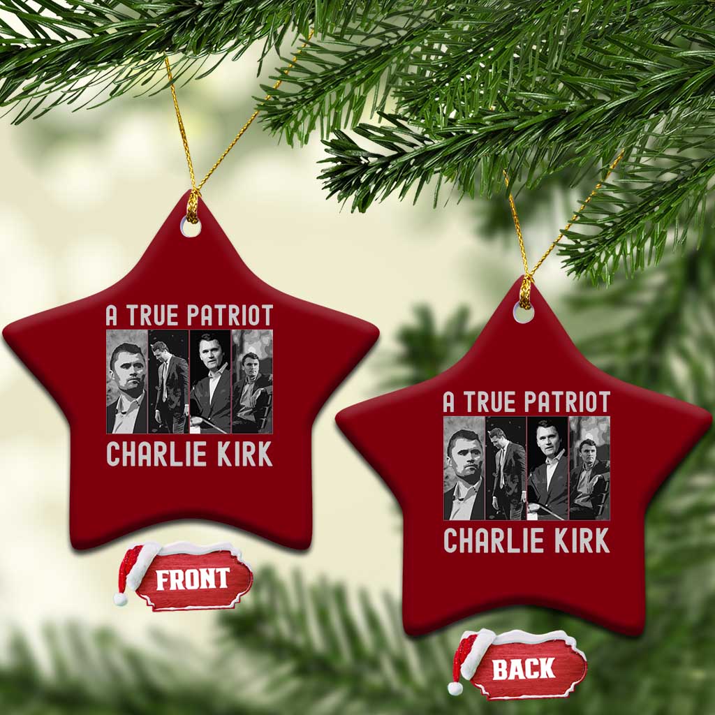 Charlie Kirk Tribute Ceramic Ornament A True Patriot Conservative Memorial - Wonder Print Shop