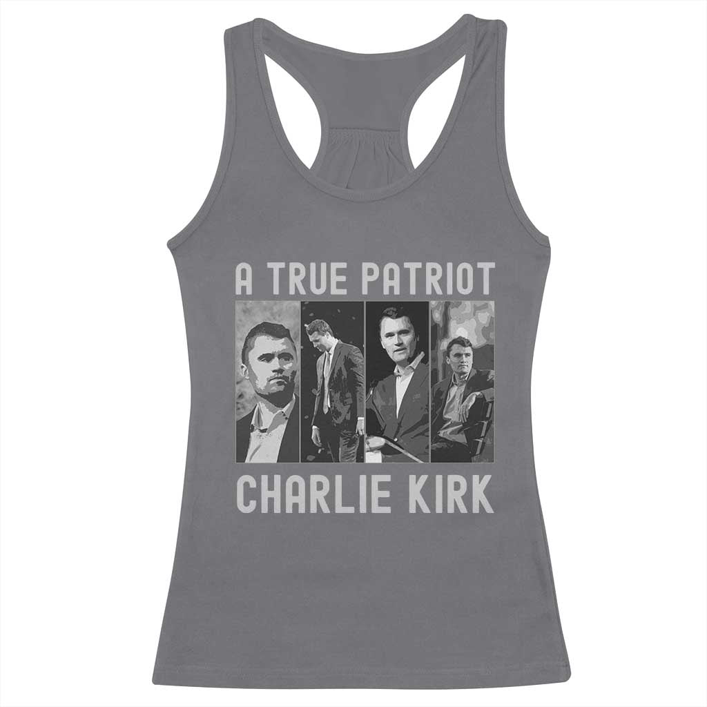 Charlie Kirk Tribute Racerback Tank Top A True Patriot Conservative Memorial - Wonder Print Shop