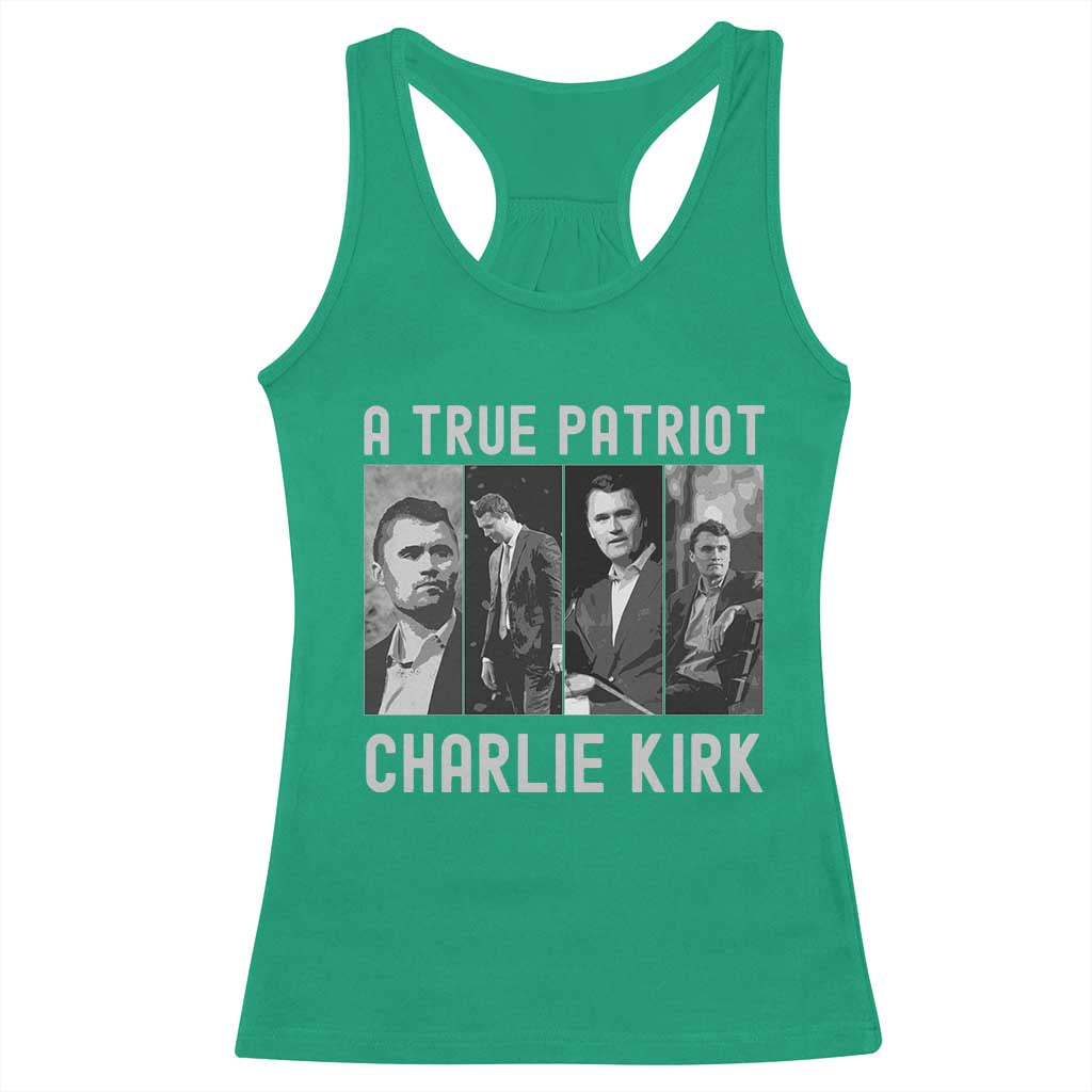 Charlie Kirk Tribute Racerback Tank Top A True Patriot Conservative Memorial - Wonder Print Shop
