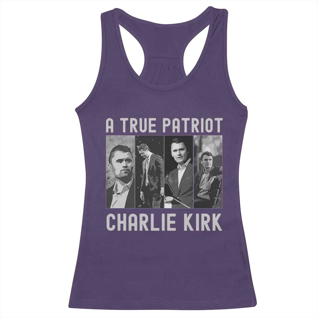 Charlie Kirk Tribute Racerback Tank Top A True Patriot Conservative Memorial - Wonder Print Shop