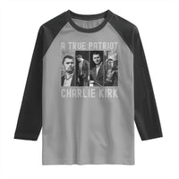 Charlie Kirk Tribute Raglan Shirt A True Patriot Conservative Memorial - Wonder Print Shop