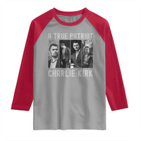 Charlie Kirk Tribute Raglan Shirt A True Patriot Conservative Memorial - Wonder Print Shop