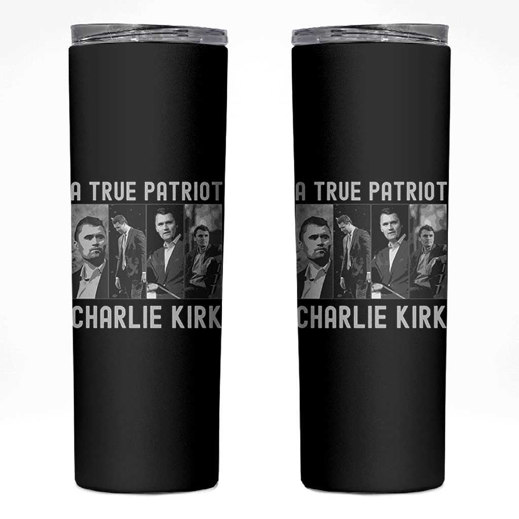Charlie Kirk Tribute Skinny Tumbler A True Patriot Conservative Memorial - Wonder Print Shop