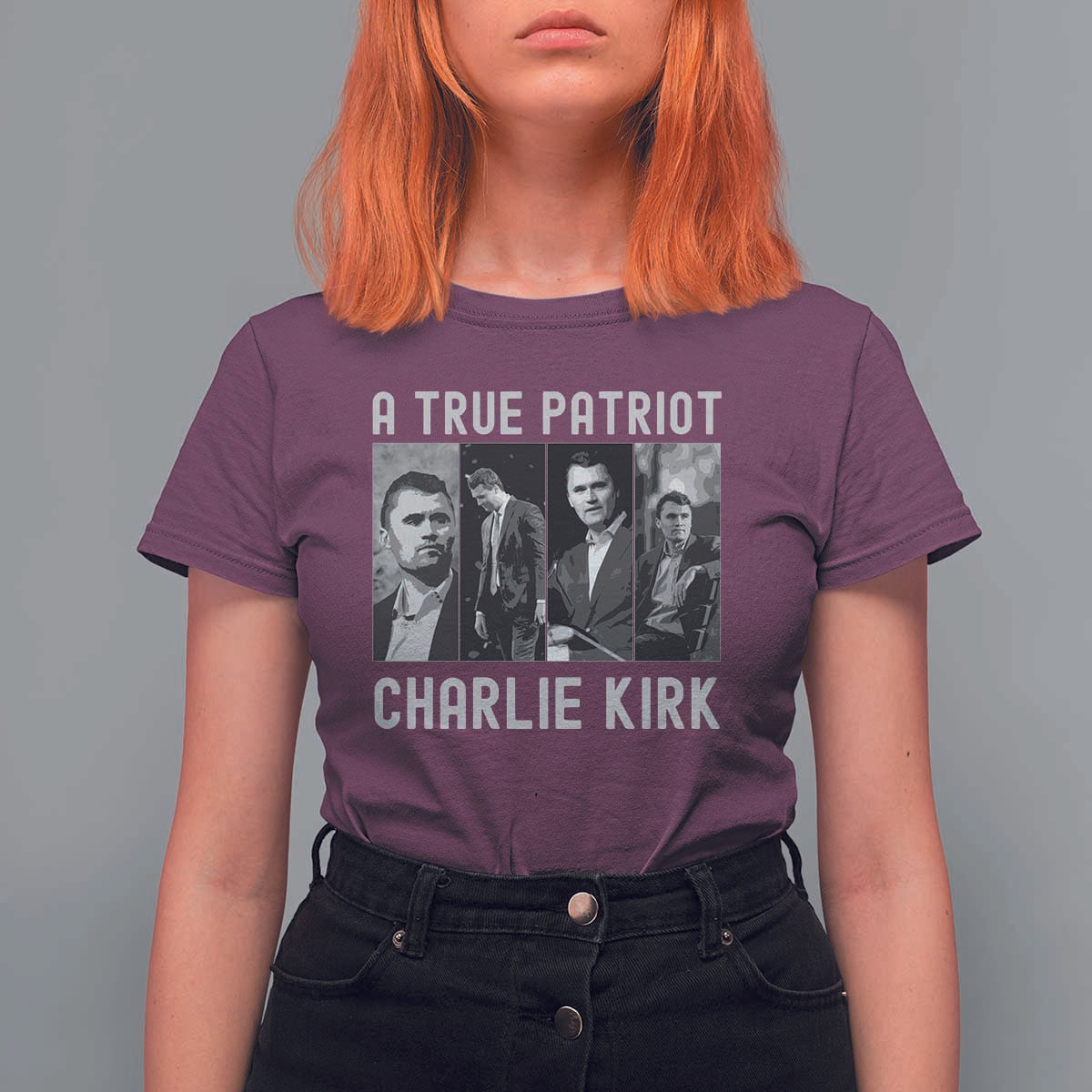 Charlie Kirk Tribute T Shirt For Women A True Patriot Conservative Memorial - Wonder Print Shop