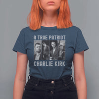 Charlie Kirk Tribute T Shirt For Women A True Patriot Conservative Memorial - Wonder Print Shop