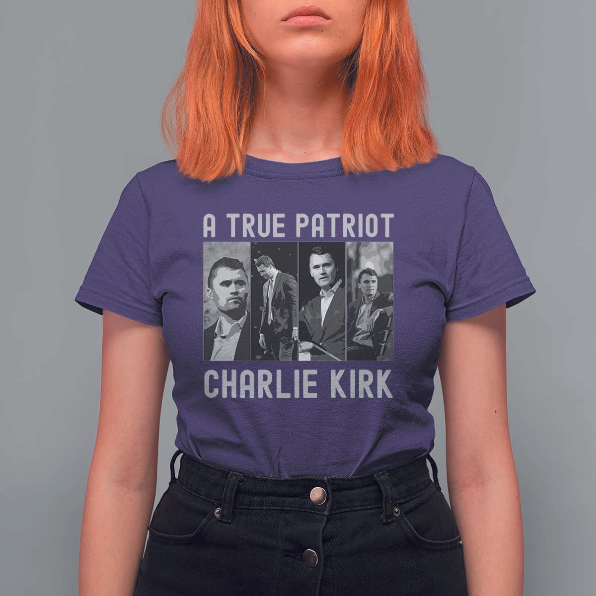Charlie Kirk Tribute T Shirt For Women A True Patriot Conservative Memorial - Wonder Print Shop