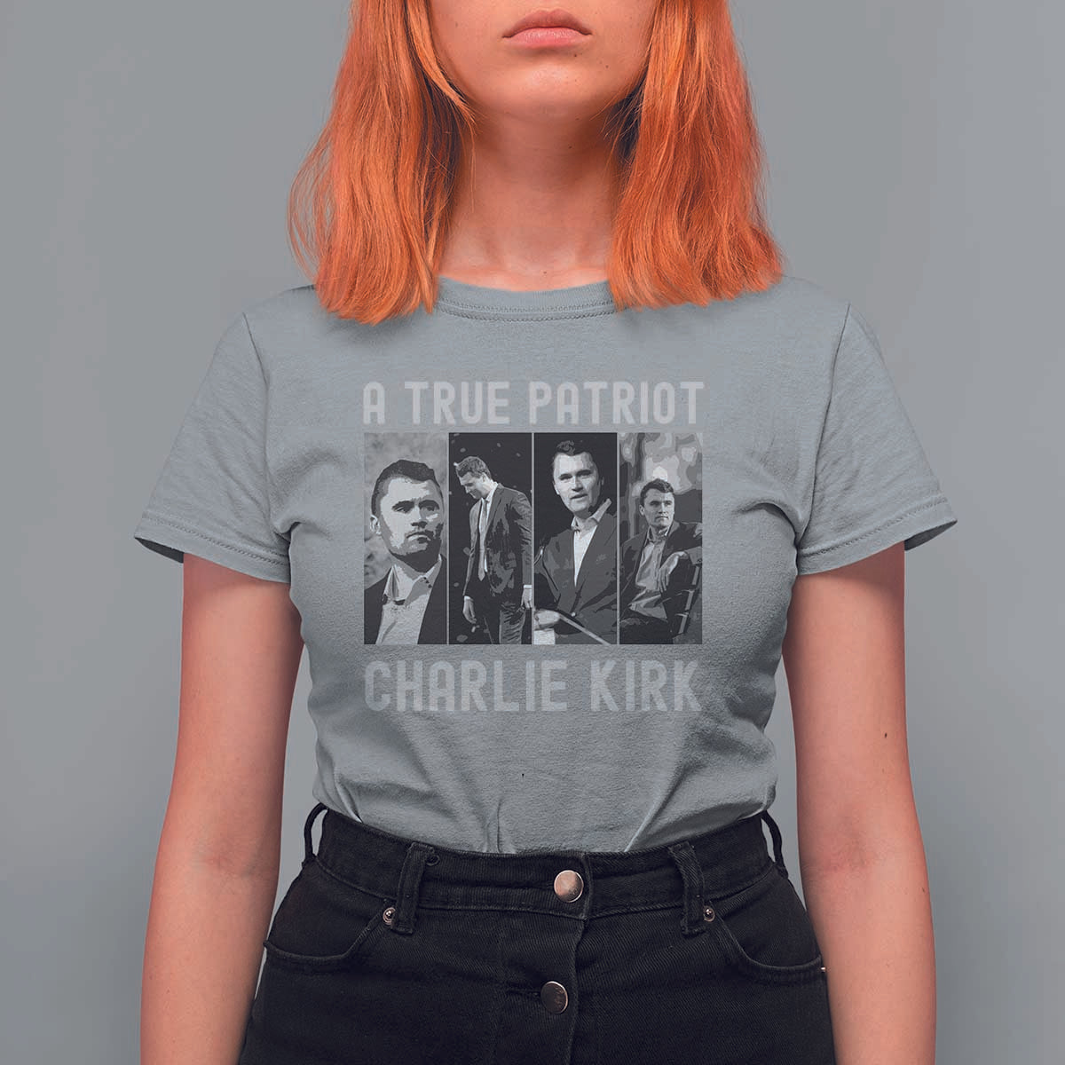 Charlie Kirk Tribute T Shirt For Women A True Patriot Conservative Memorial - Wonder Print Shop