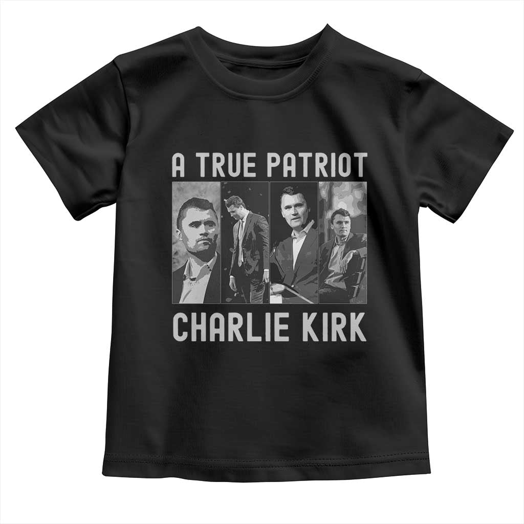 Charlie Kirk Tribute Toddler T Shirt A True Patriot Conservative Memorial - Wonder Print Shop
