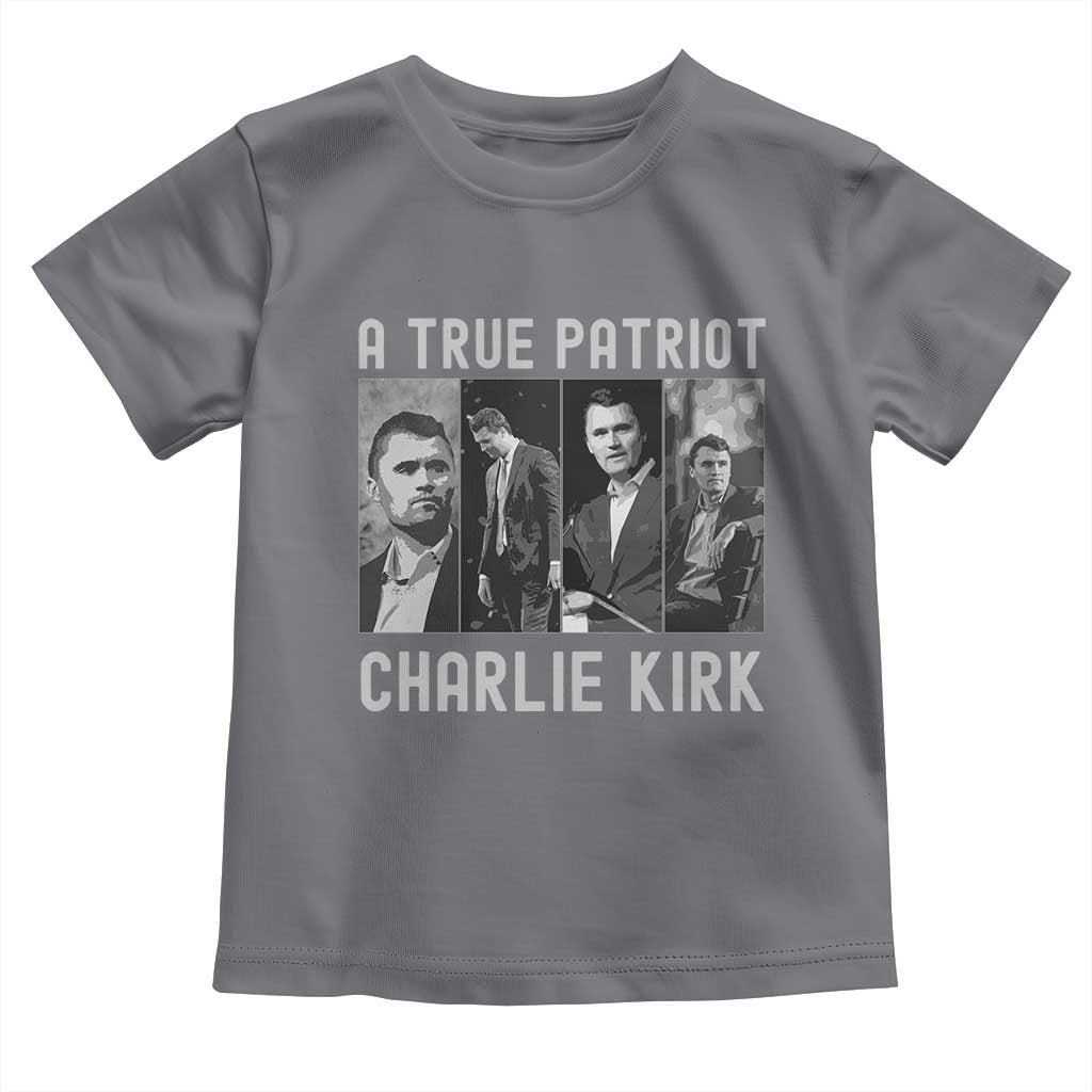 Charlie Kirk Tribute Toddler T Shirt A True Patriot Conservative Memorial - Wonder Print Shop