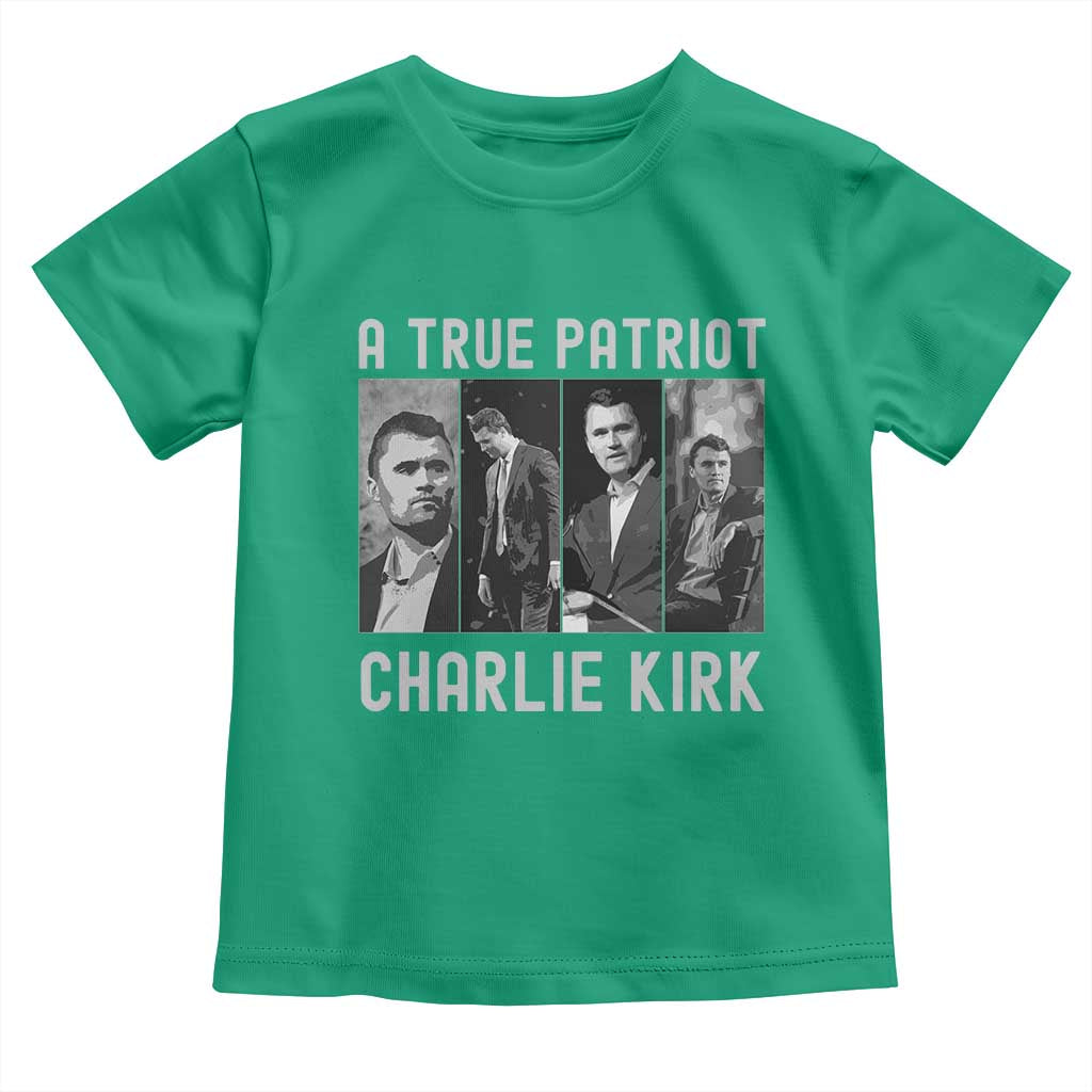 Charlie Kirk Tribute Toddler T Shirt A True Patriot Conservative Memorial - Wonder Print Shop