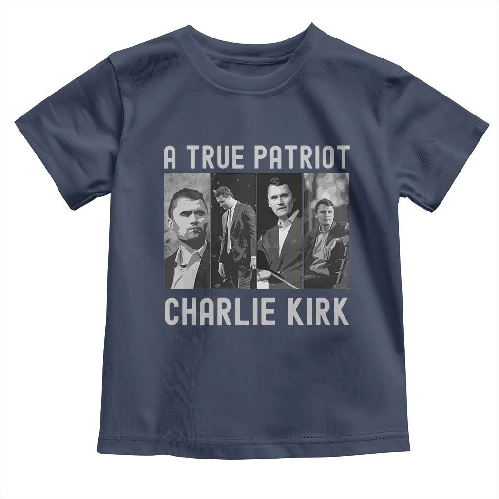 Charlie Kirk Tribute Toddler T Shirt A True Patriot Conservative Memorial - Wonder Print Shop
