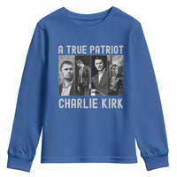Charlie Kirk Tribute Youth Sweatshirt A True Patriot Conservative Memorial - Wonder Print Shop