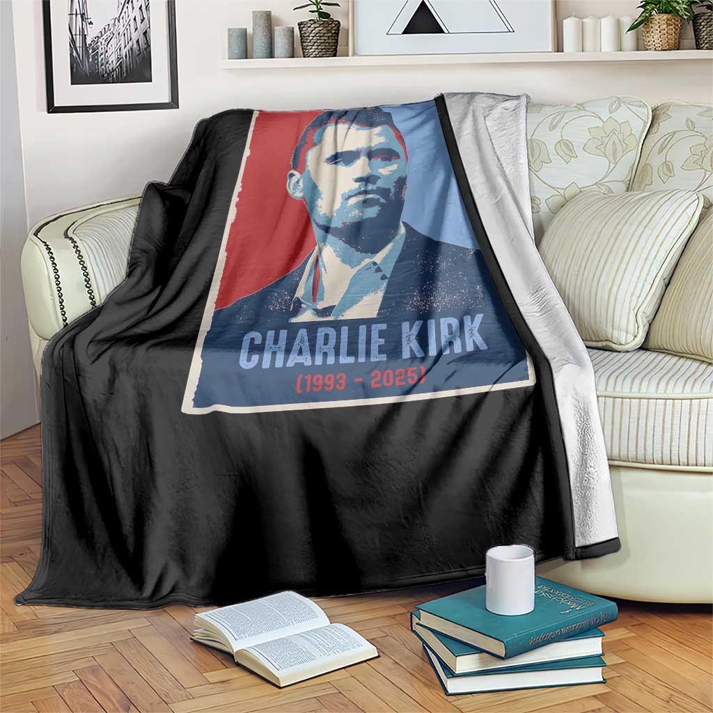 Charlie Kirk Tribute Throw Blanket Freedom Hope Memorial 1993 2025 - Wonder Print Shop