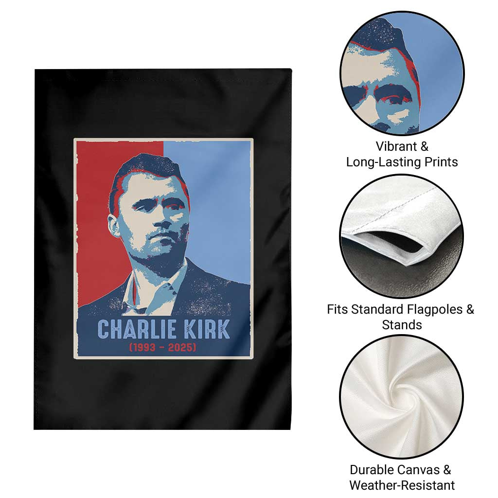 Charlie Kirk Tribute Garden Flag Freedom Hope Memorial 1993 2025 - Wonder Print Shop