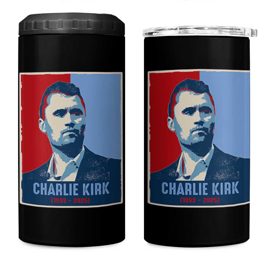 Charlie Kirk Tribute 4 in 1 Can Cooler Tumbler Freedom Hope Memorial 1993 2025 - Wonder Print Shop