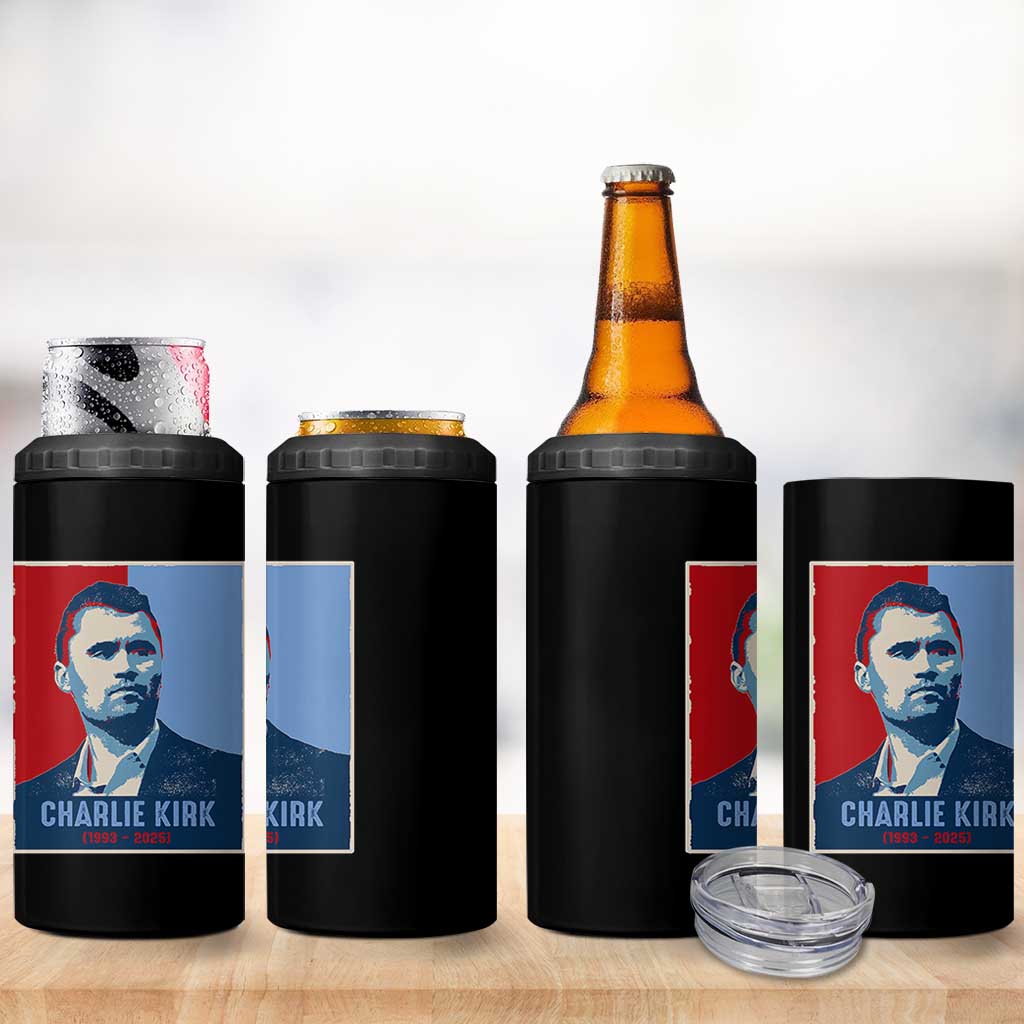 Charlie Kirk Tribute 4 in 1 Can Cooler Tumbler Freedom Hope Memorial 1993 2025 - Wonder Print Shop