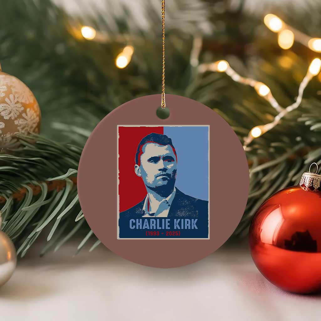 Charlie Kirk Tribute Ceramic Ornament Freedom Hope Memorial 1993 2025 - Wonder Print Shop