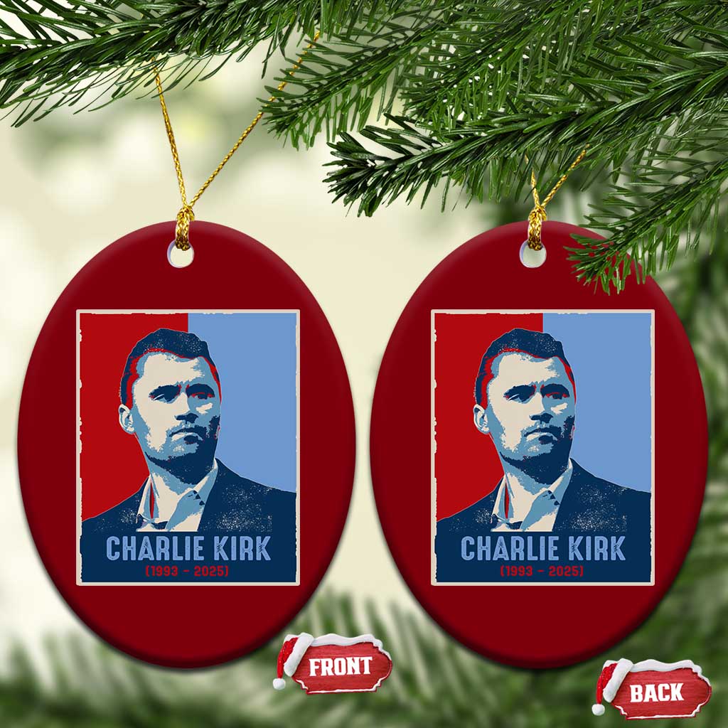 Charlie Kirk Tribute Ceramic Ornament Freedom Hope Memorial 1993 2025 - Wonder Print Shop
