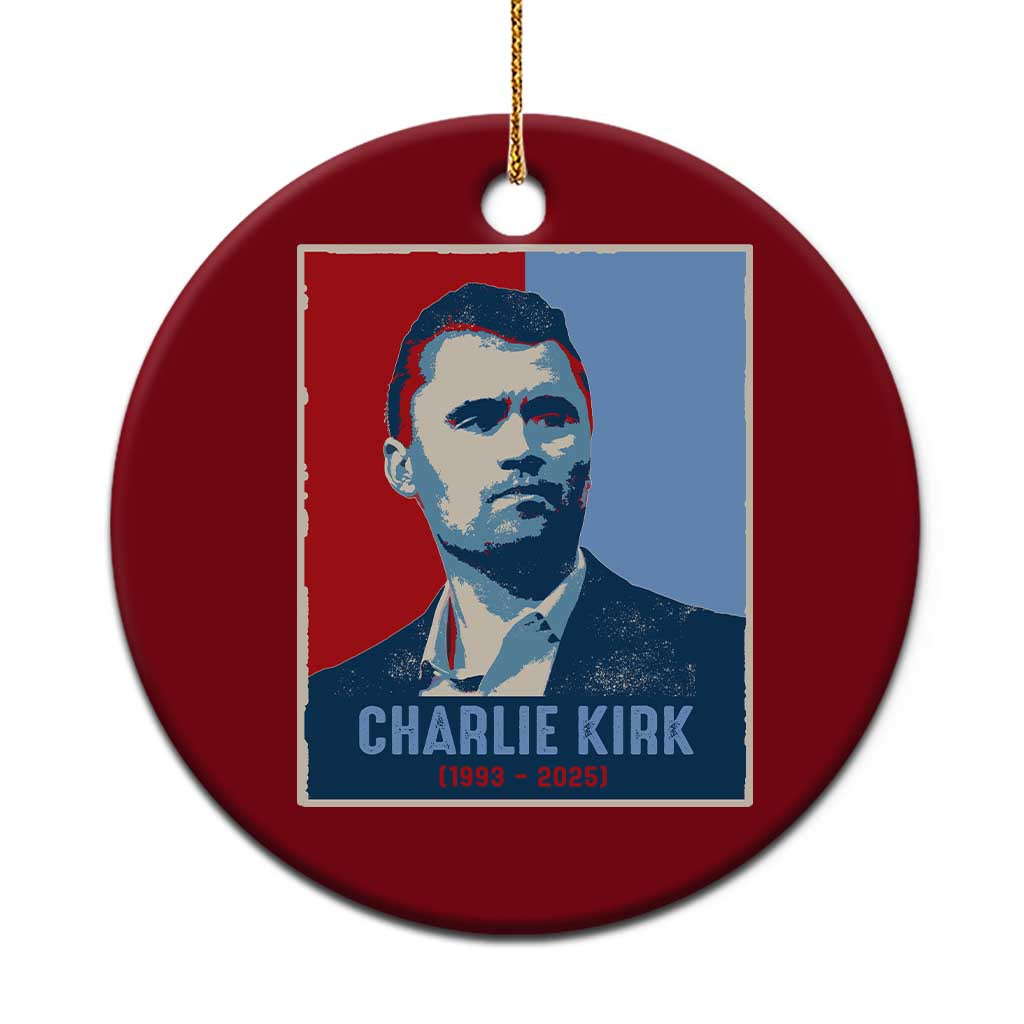 Charlie Kirk Tribute Ceramic Ornament Freedom Hope Memorial 1993 2025 - Wonder Print Shop