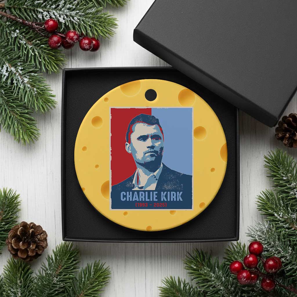 Charlie Kirk Tribute Ceramic Ornament Freedom Hope Memorial 1993 2025 - Wonder Print Shop