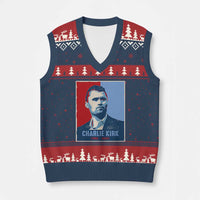 Charlie Kirk Tribute V-Neck Knit Sweater Vest Freedom Hope Memorial 1993 2025 - Wonder Print Shop