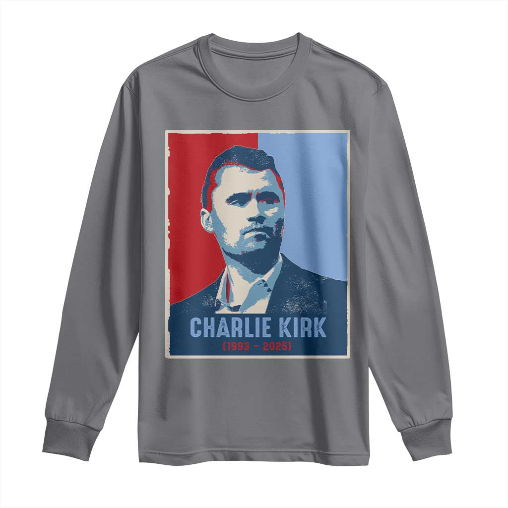 Charlie Kirk Tribute Long Sleeve Shirt Freedom Hope Memorial 1993 2025 - Wonder Print Shop