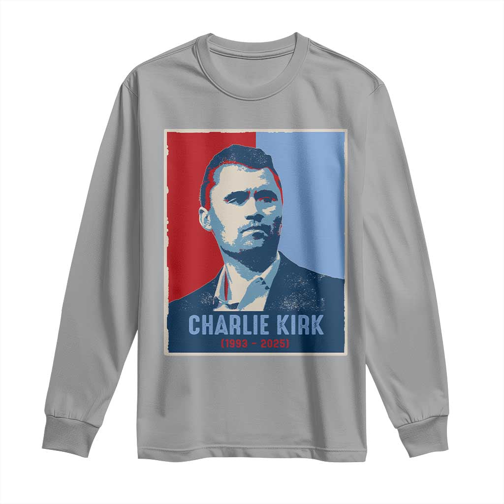Charlie Kirk Tribute Long Sleeve Shirt Freedom Hope Memorial 1993 2025 - Wonder Print Shop