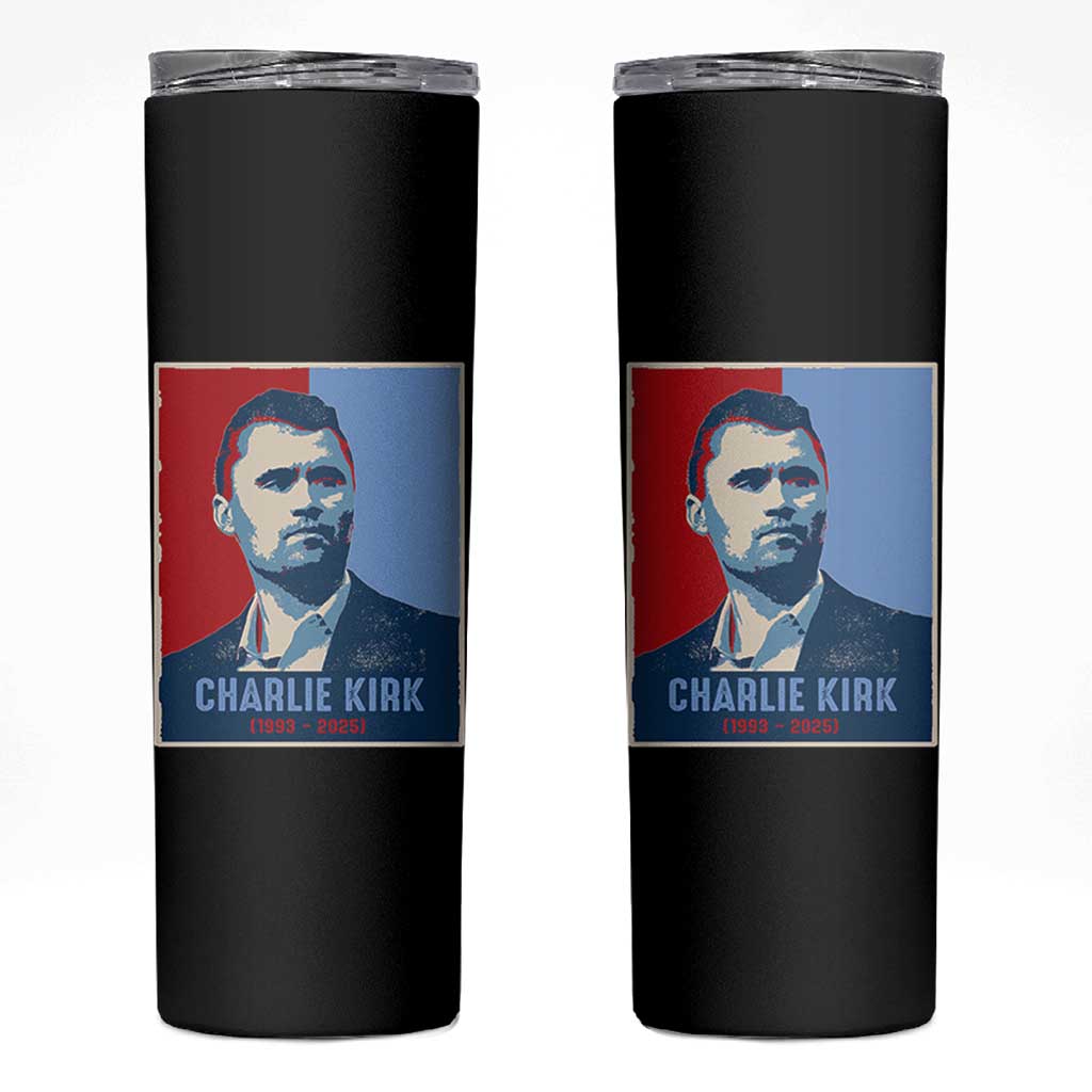 Charlie Kirk Tribute Skinny Tumbler Freedom Hope Memorial 1993 2025 - Wonder Print Shop