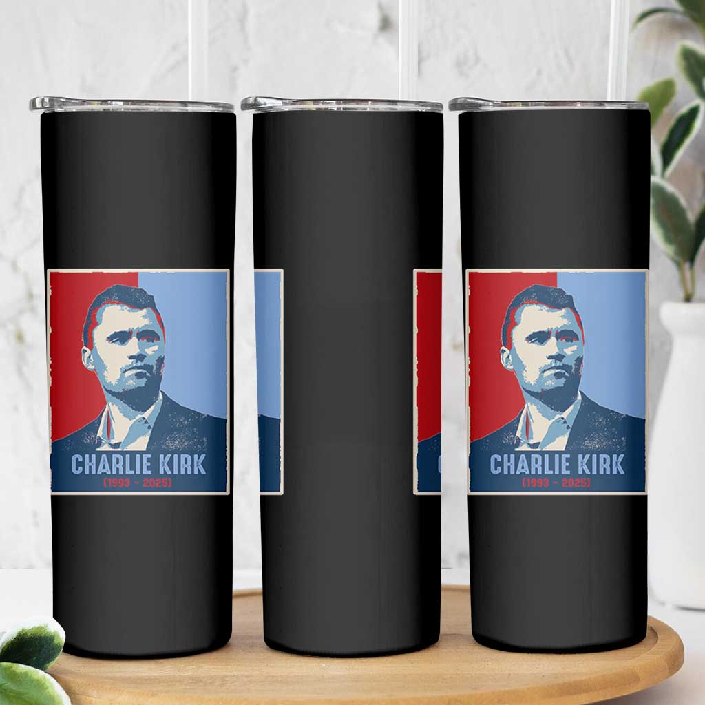 Charlie Kirk Tribute Skinny Tumbler Freedom Hope Memorial 1993 2025 - Wonder Print Shop