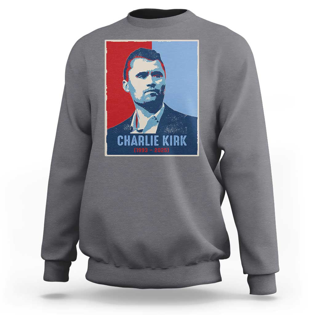 Charlie Kirk Tribute Sweatshirt Freedom Hope Memorial 1993 2025 - Wonder Print Shop