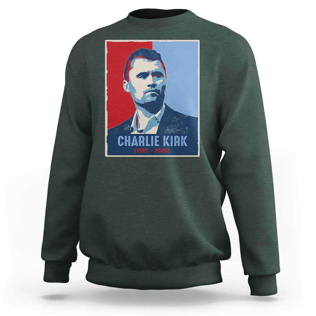 Charlie Kirk Tribute Sweatshirt Freedom Hope Memorial 1993 2025 - Wonder Print Shop