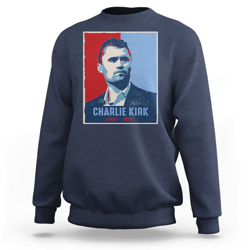 Charlie Kirk Tribute Sweatshirt Freedom Hope Memorial 1993 2025 - Wonder Print Shop