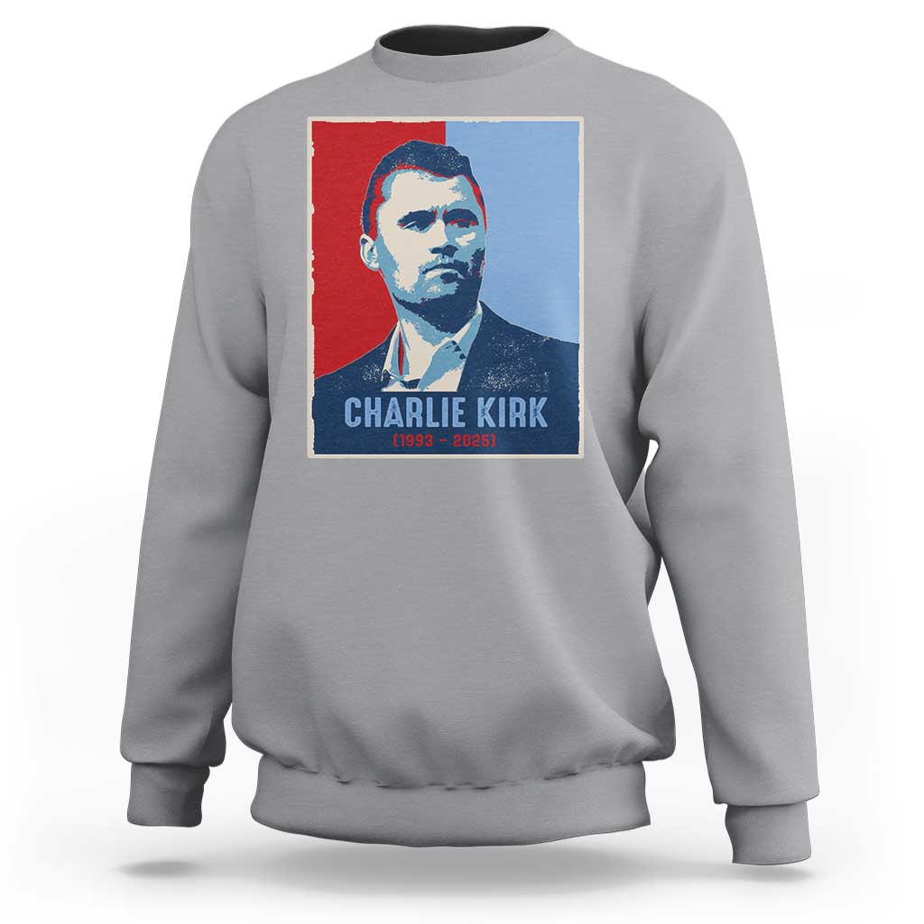 Charlie Kirk Tribute Sweatshirt Freedom Hope Memorial 1993 2025 - Wonder Print Shop