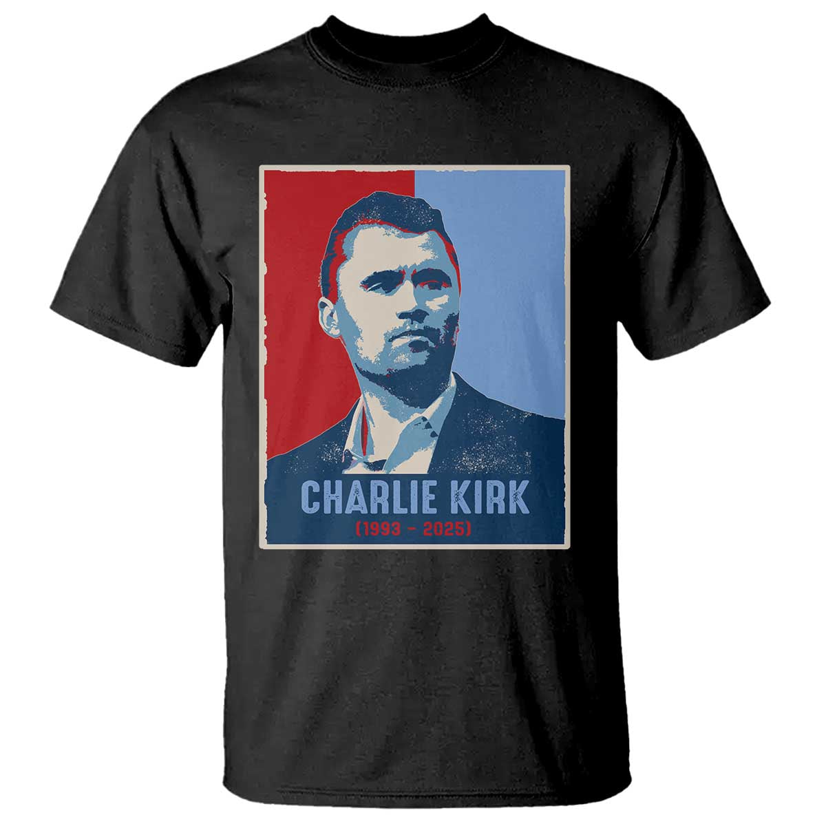 Charlie Kirk Tribute T Shirt Freedom Hope Memorial 1993 2025 - Wonder Print Shop