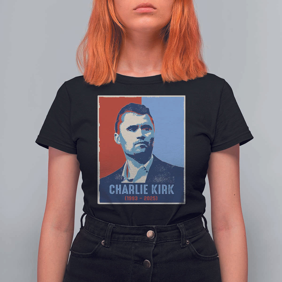 Charlie Kirk Tribute T Shirt For Women Freedom Hope Memorial 1993 2025 - Wonder Print Shop