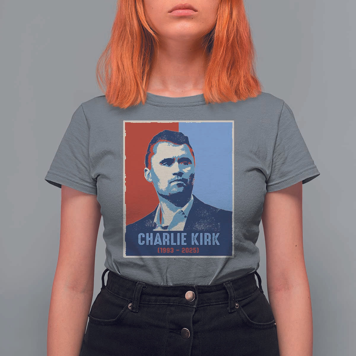 Charlie Kirk Tribute T Shirt For Women Freedom Hope Memorial 1993 2025 - Wonder Print Shop
