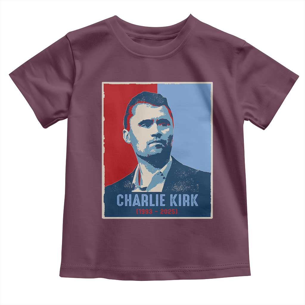 Charlie Kirk Tribute Toddler T Shirt Freedom Hope Memorial 1993 2025 - Wonder Print Shop