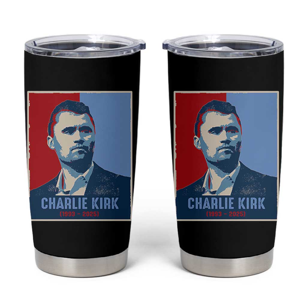 Charlie Kirk Tribute Tumbler Cup Freedom Hope Memorial 1993 2025 - Wonder Print Shop