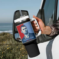 Charlie Kirk Tribute Tumbler With Handle Freedom Hope Memorial 1993 2025 - Wonder Print Shop