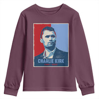 Charlie Kirk Tribute Youth Sweatshirt Freedom Hope Memorial 1993 2025 - Wonder Print Shop